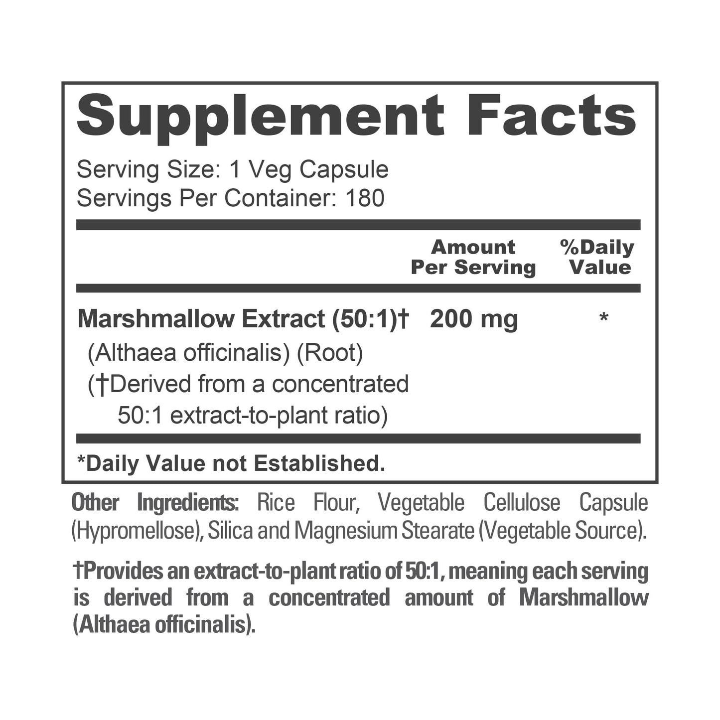 NusaPure Marshmallow Root Capsule 180 Count