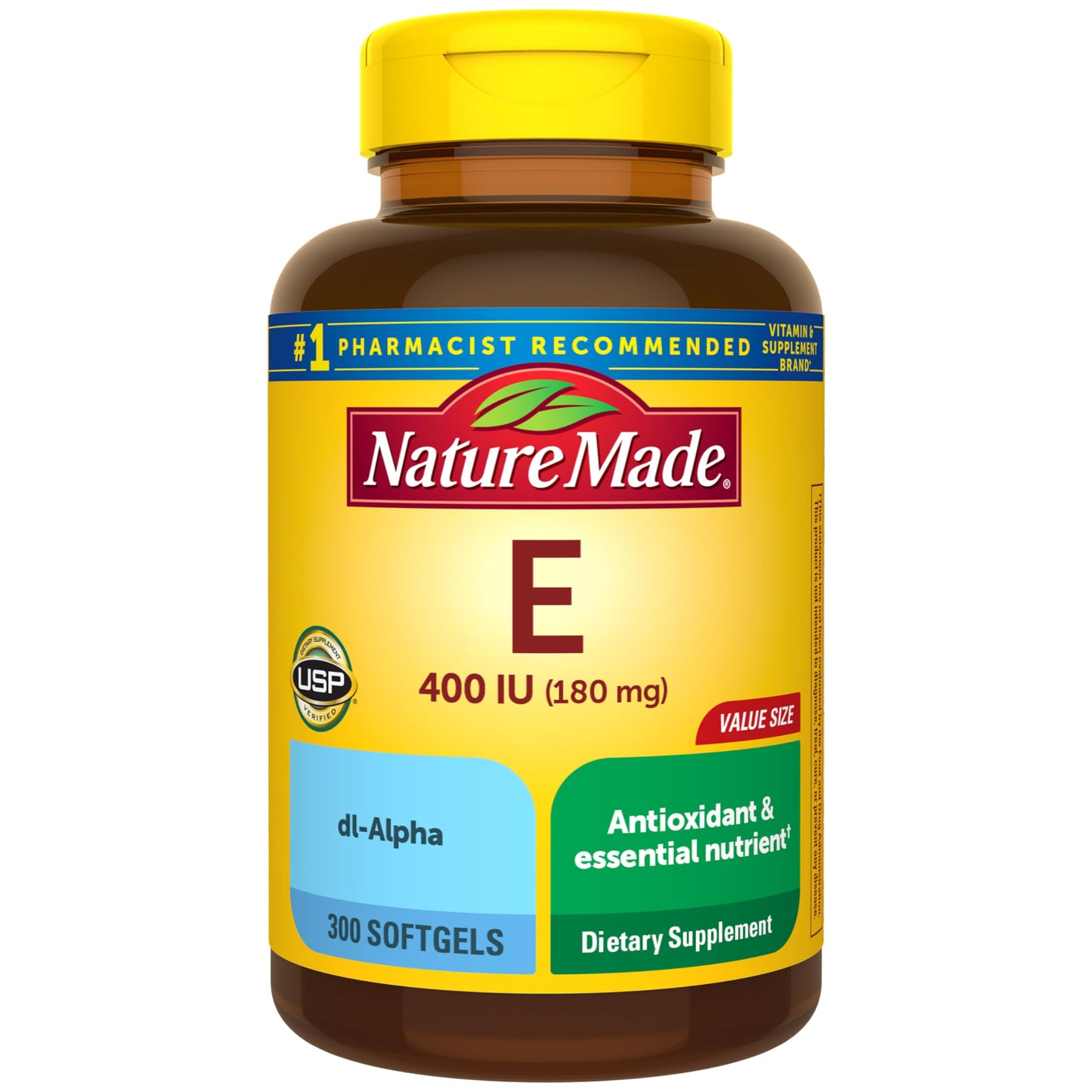 Nature Made Vitamin E 180 mg (400 IU) dl-Alpha Softgels, 300 Count
