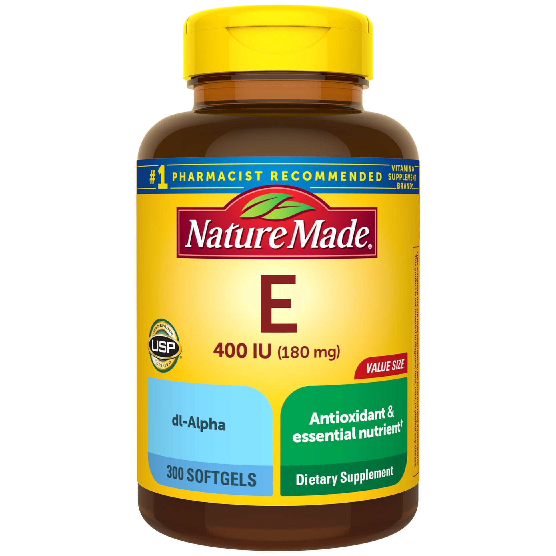 Nature Made Vitamin E 180 mg (400 IU) dl-Alpha Softgels, 300 Count