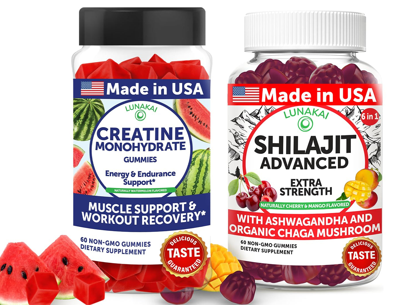 Lunakai Creatine & Shilajit Gummies, 120 Gummies