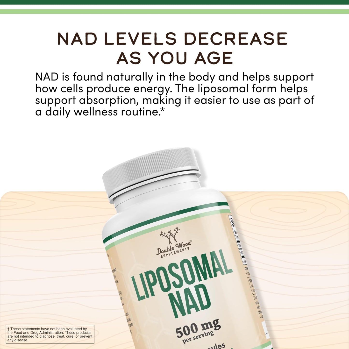 Double Wood Supplements Liposomal NAD+ Supplement Capsule 60 Count
