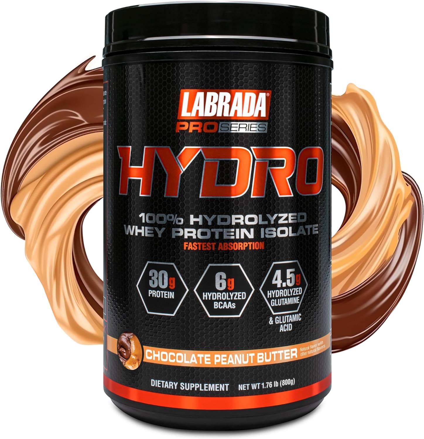 Labrada Hydro 100% Pure Hydrolyzed Whey Protein Isolate Powder, 20 Servings, Chocolate Peanut Butter