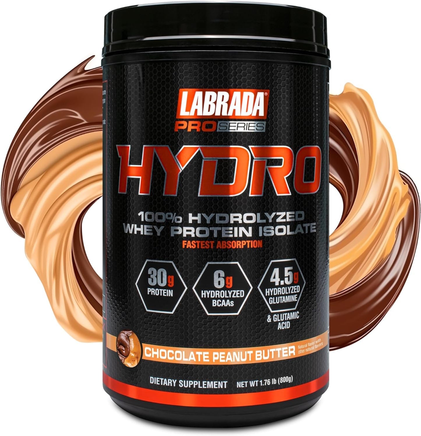 Labrada Hydro 100% Pure Hydrolyzed Whey Protein Isolate Powder, 20 Servings