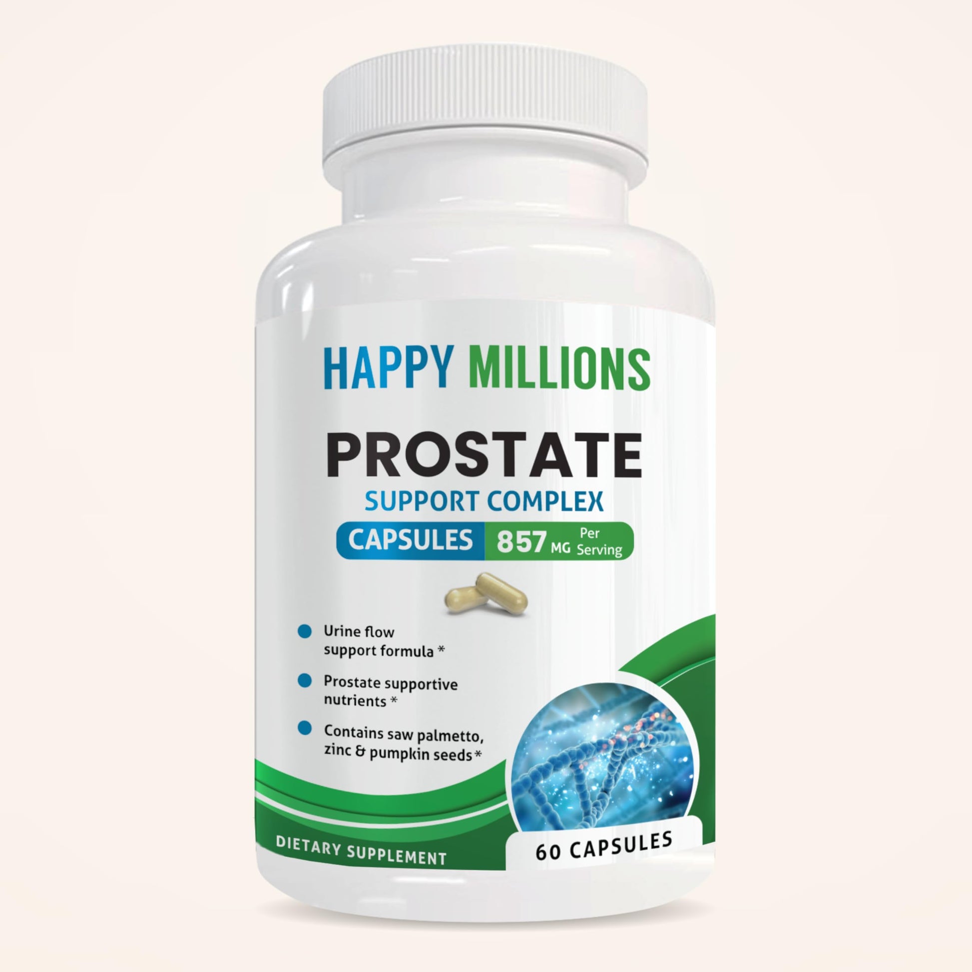 HAPPY MILLIONS Prostate Support Capsules 60 Count