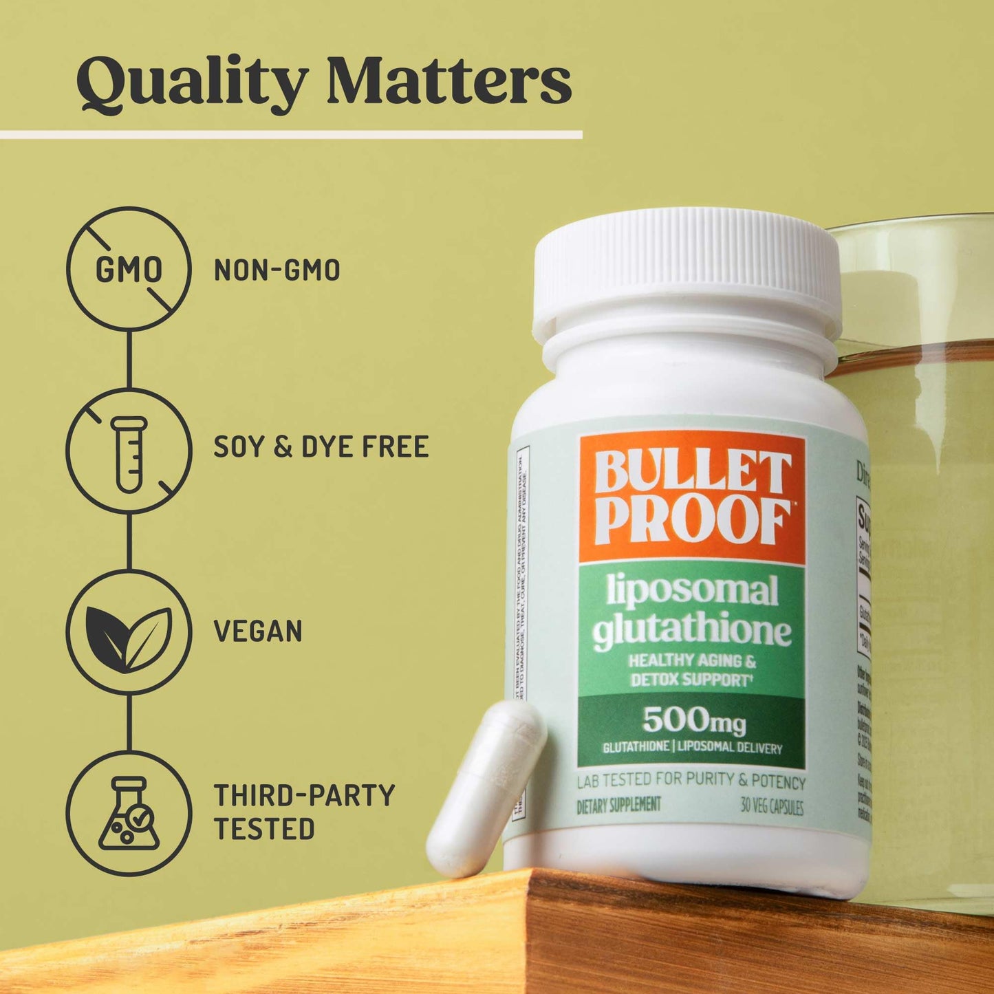 Bulletproof Liposomal Glutathione Force Antioxidant Capsules, 30 Count