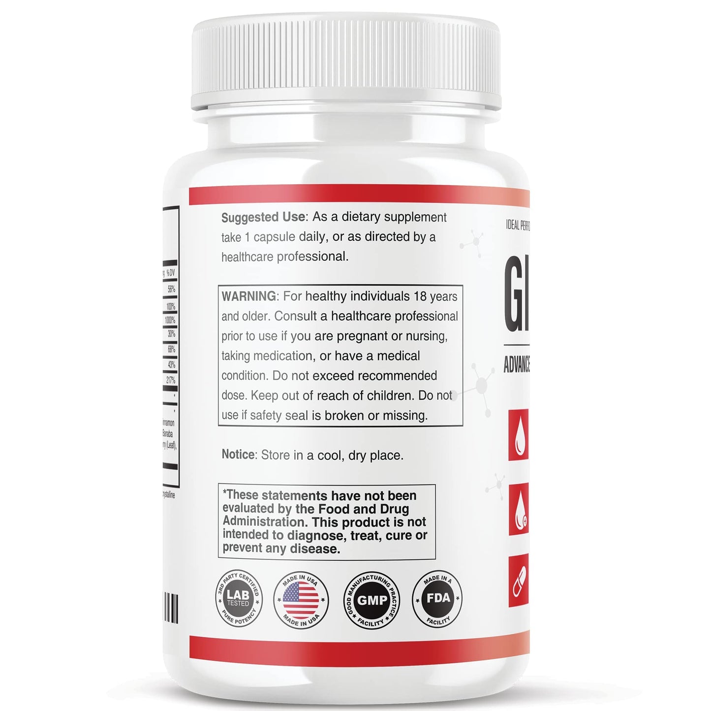 IDEAL PERFORMANCE Glucofort Formula Supplement Capsules 30