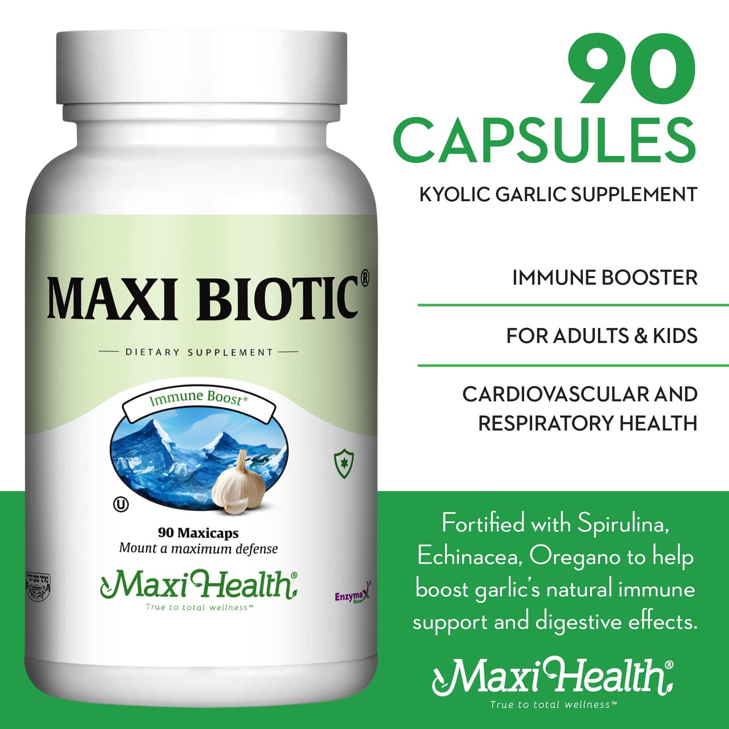 Maxi Health Garlic Supplement Capsules 90 Count