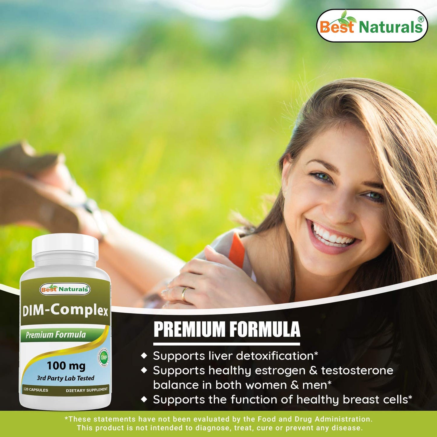 Best Naturals Cinnamon 1000 mg & DIM Supplement 100 mg Capsules, 1 Capsule