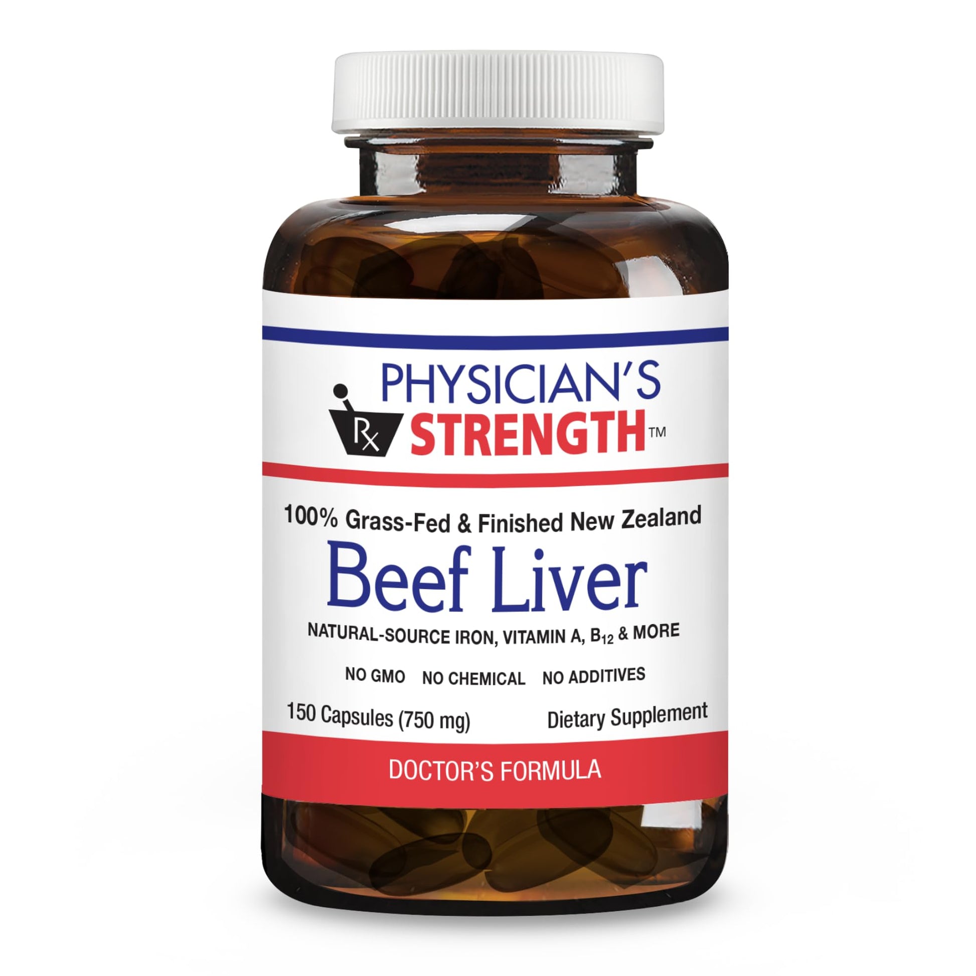 Physician's Strength Beef Liver Capsules, 150 Capsules