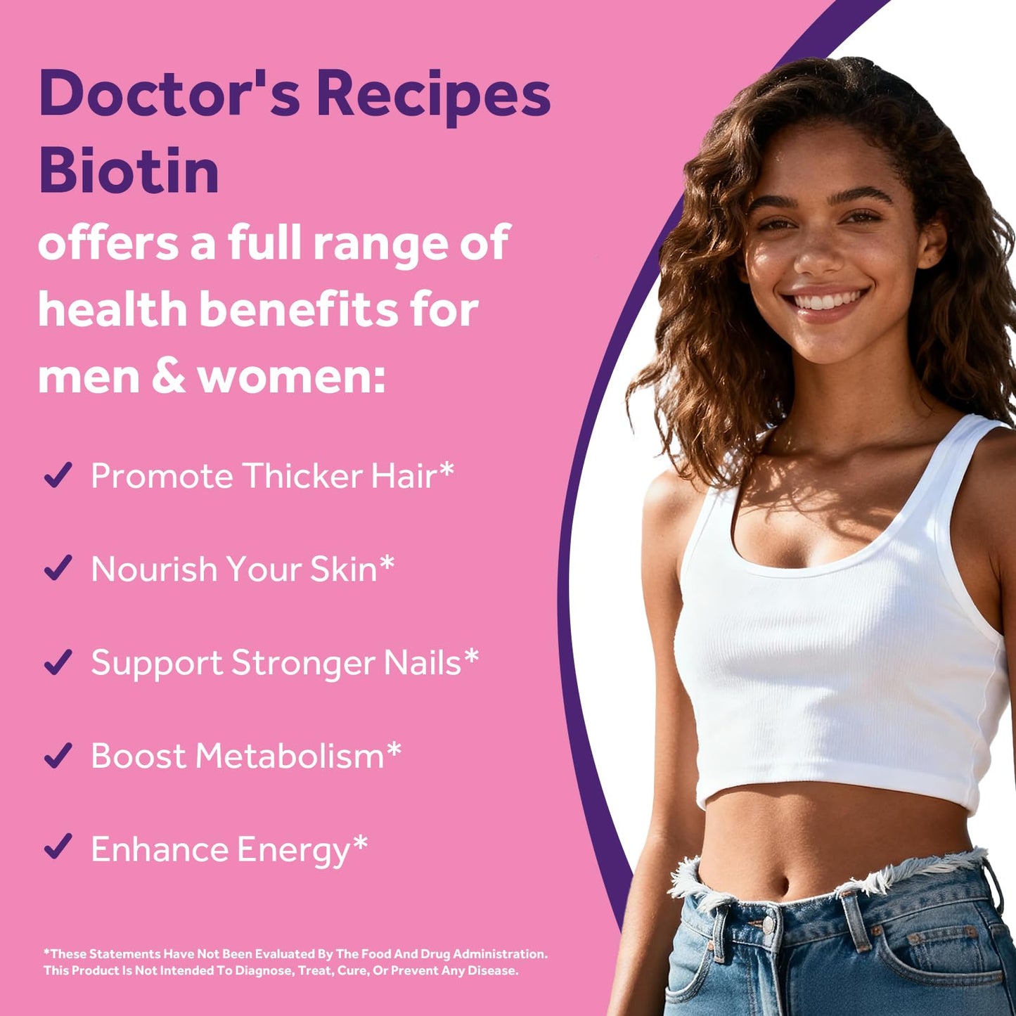 Doctor's Recipes Biotin 10,000mcg High Potency Vitamin B7 for Hair, Skin & Nails Softgels 120