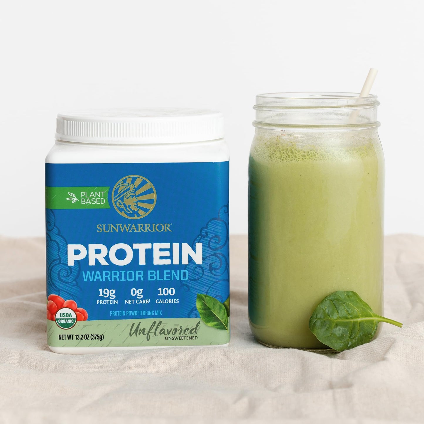 Sunwarrior Organic Warrior Blend Natural Protein Powder, 13.13 oz