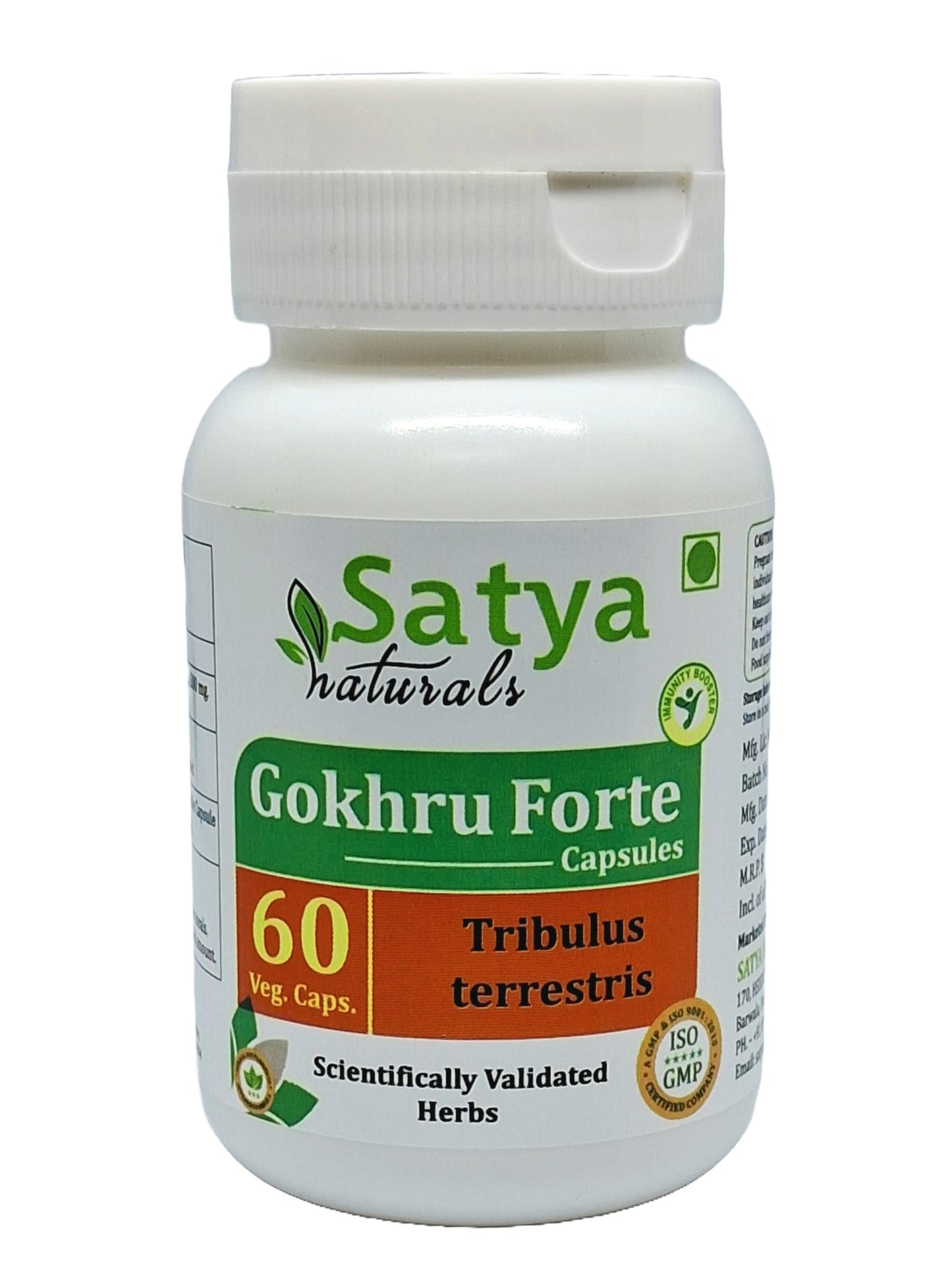 Satya Naturals Gokhru Forte 500 mg Capsules, 60 Count