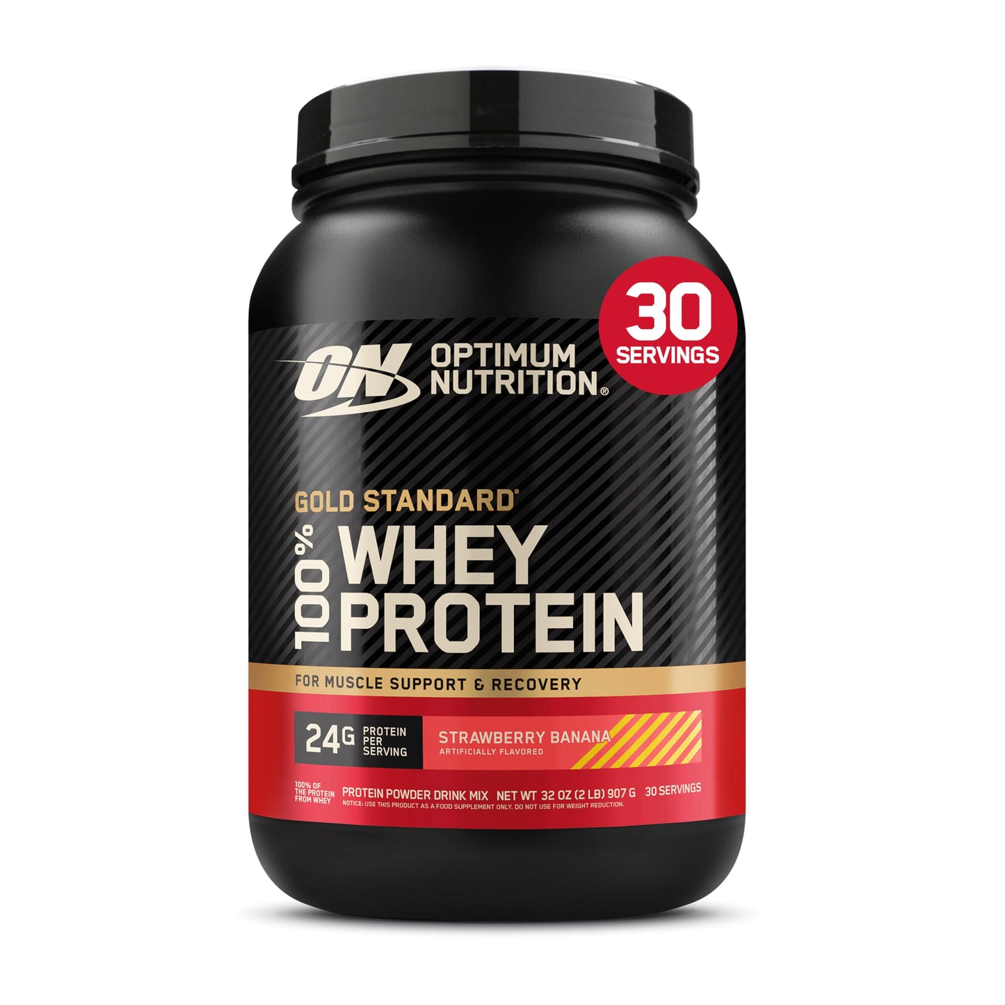 Optimum Nutrition Gold Standard 100% Whey Protein Powder Strawberry Banana, 32 Servings