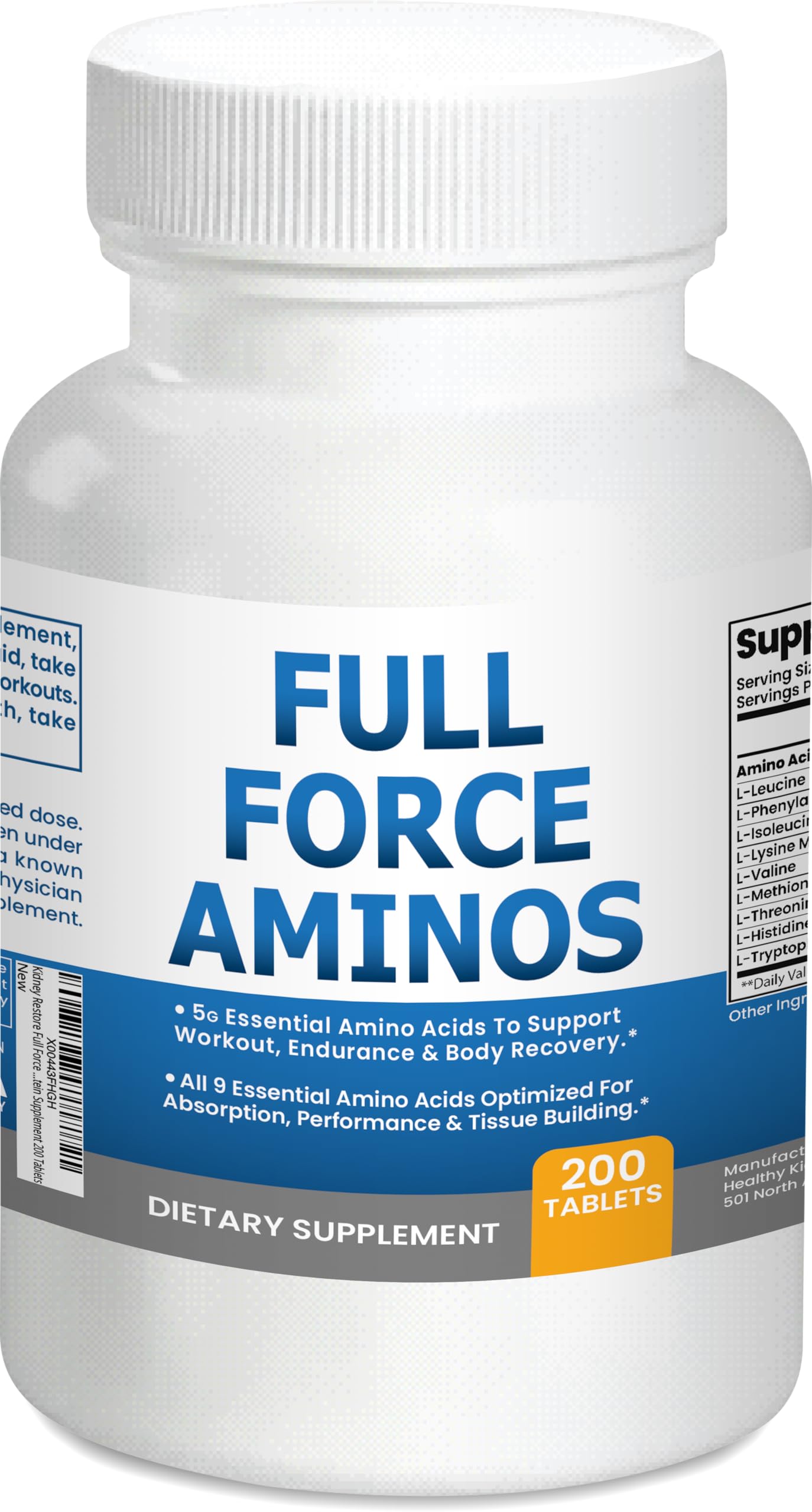 Kidney Restore Full Force Amino Acid Supplement Tablet 200 Count