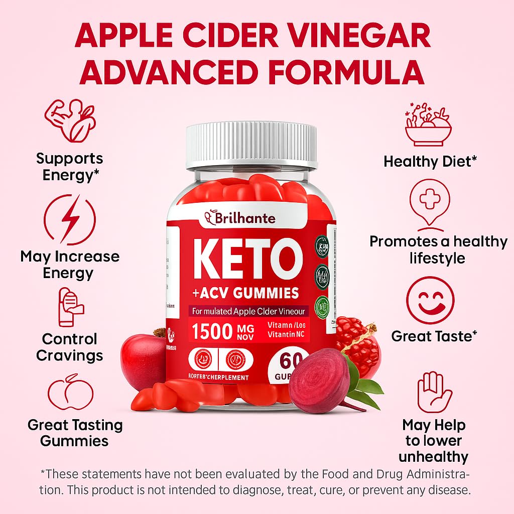 bucolicoBuy Keto ACV Gummies - Organic Apple Cider Vinegar with Mother, Sugar Free Gummy 60 Count