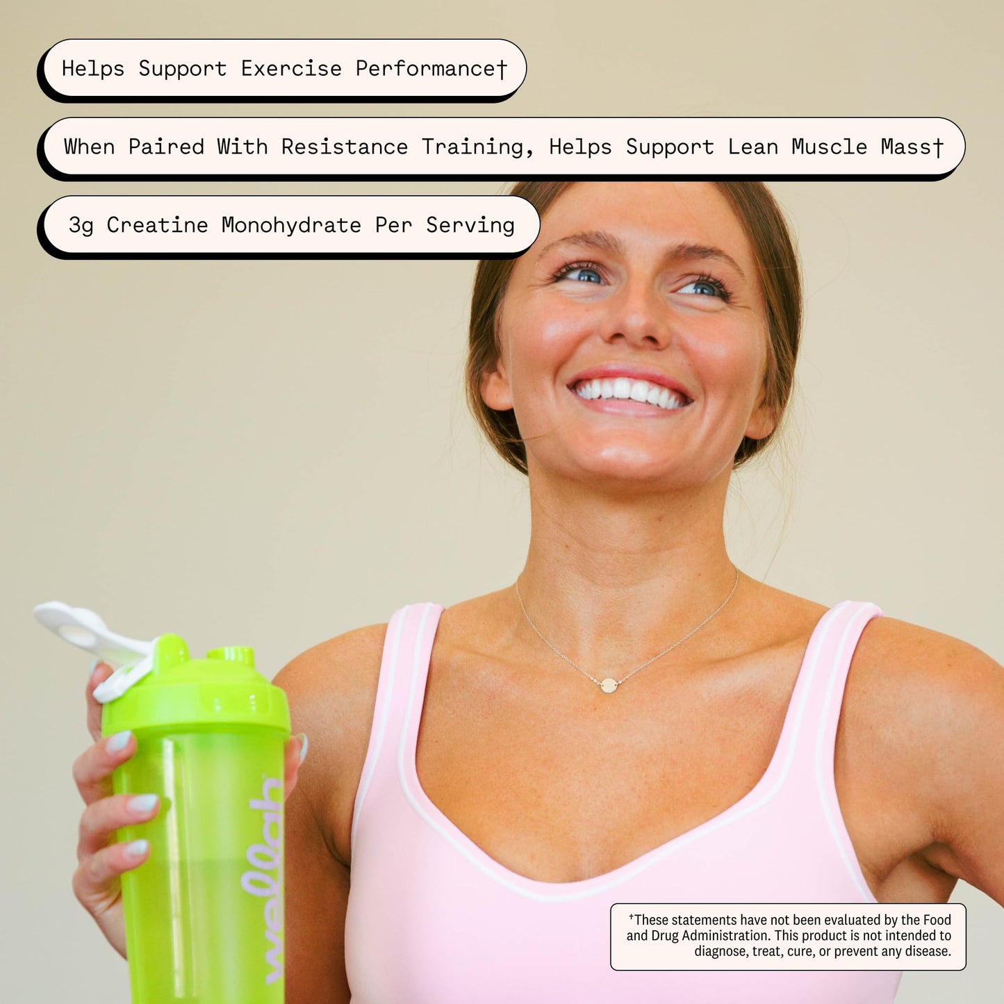 Wellah Creatine for Women Creatine Monohydrate with Dandelion & Cranberry Extract Powder, 50 Servings