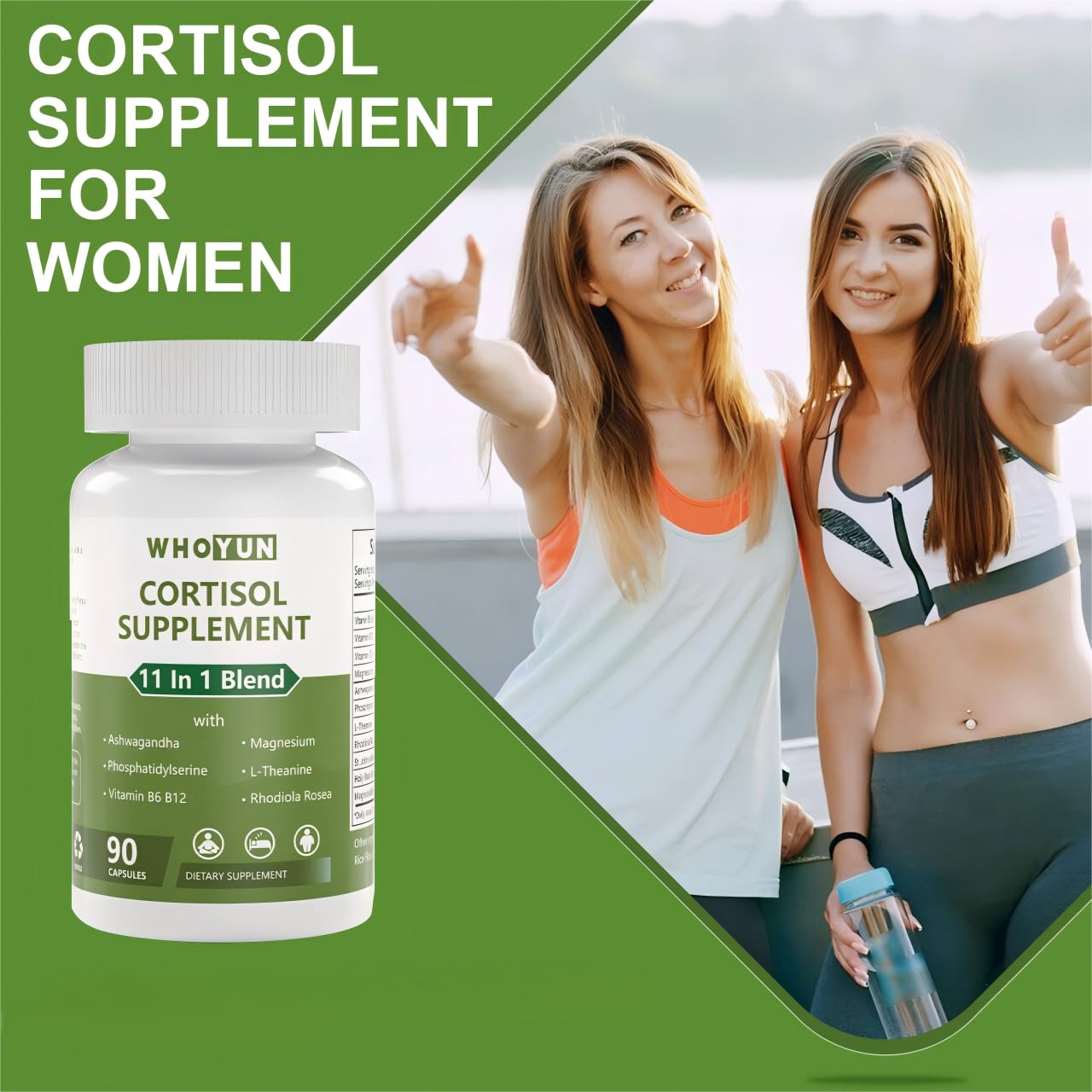 Whoyun Cortisol Supplement for Women 90 Capsules