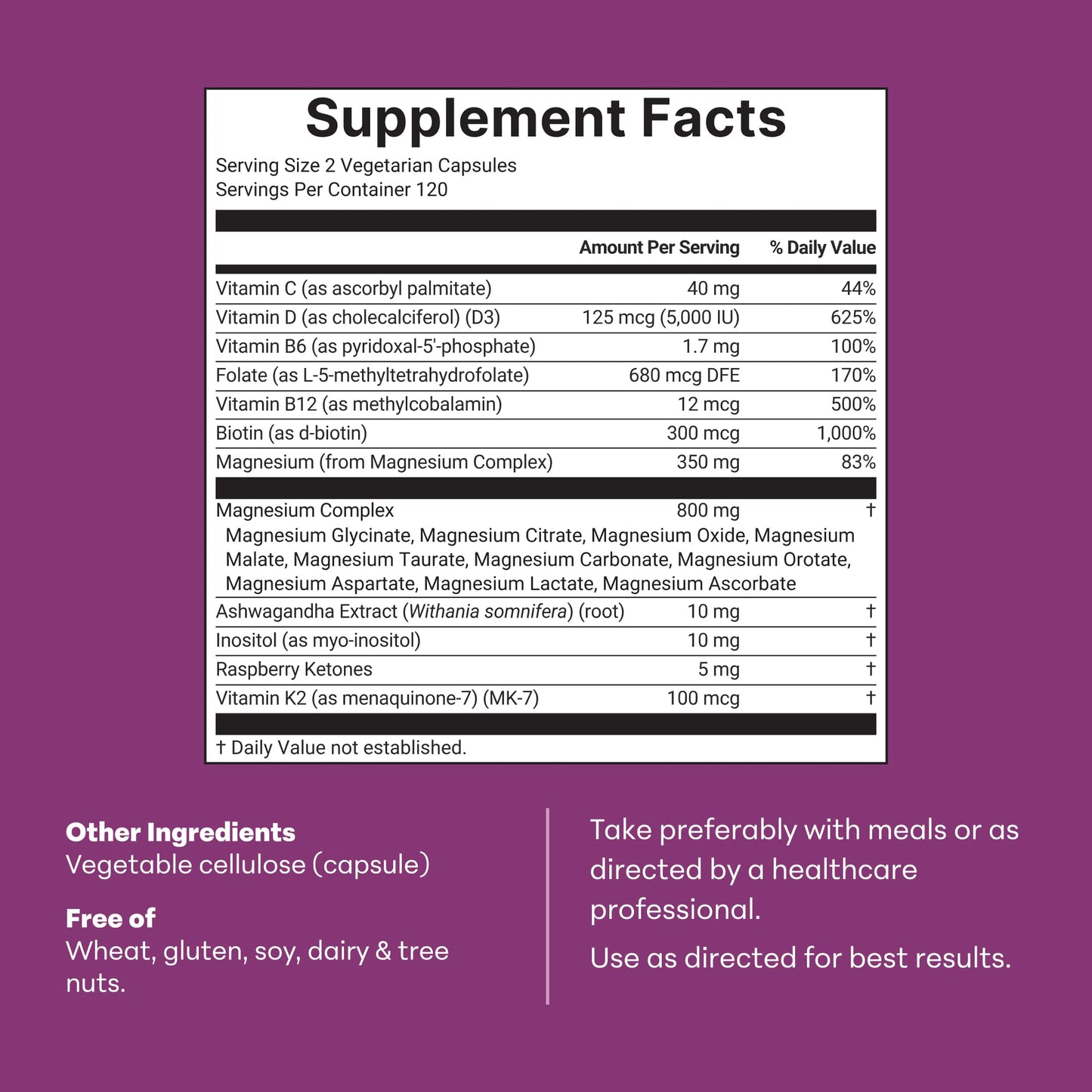 Micro Ingredients Magnesium Complex for Women 240 Capsules