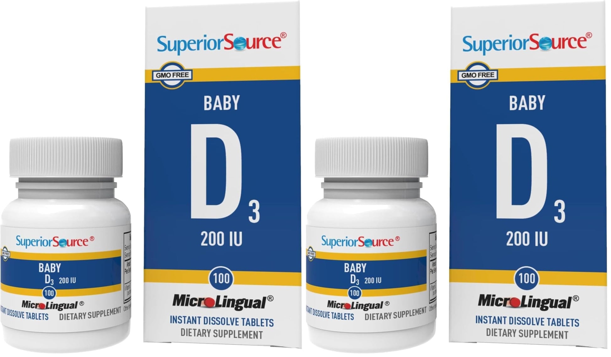 Superior Source Baby Vitamin D3 Tablet 200 Tablets