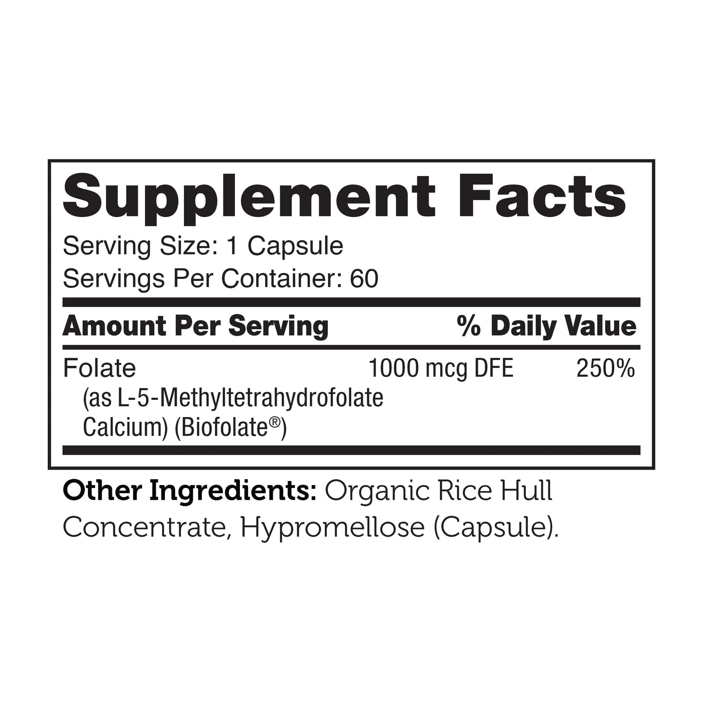 Zahler Methylfolate Capsule, 60 Count