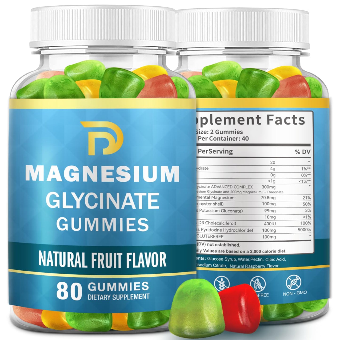 DriRaych Magnesium Glycinate Gummies Sugar Free 400mg Magnesium, 160 Gummies