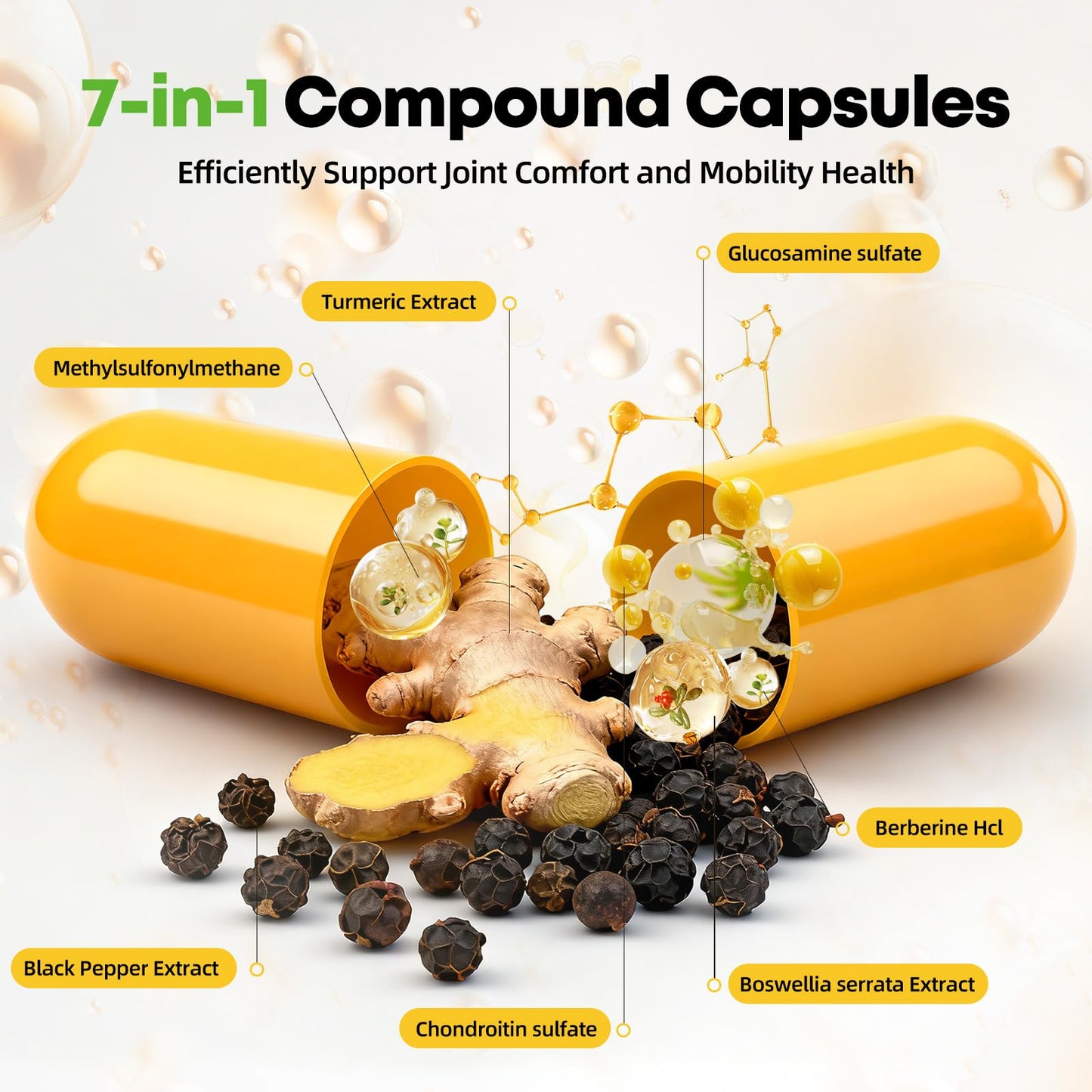 Deepure Turmeric Curcumin Supplement with Black Pepper Capsules, 90 Count