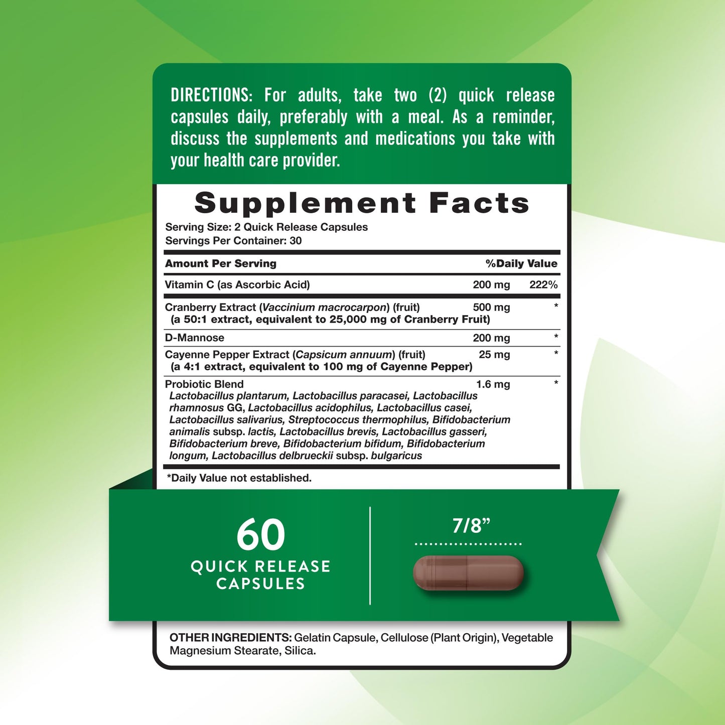 Nature's Truth Cranberry Pills 60 Capsules