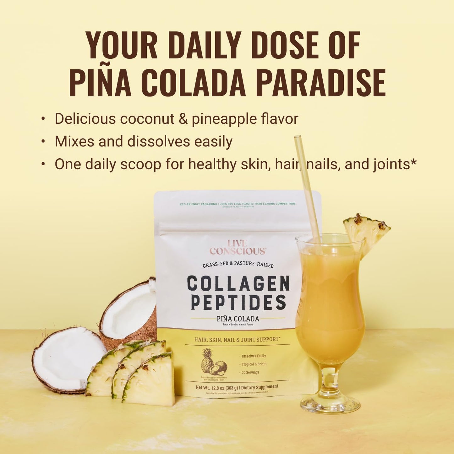 Live Conscious Collagen Peptides Powder 25.6 oz (2-Pack)