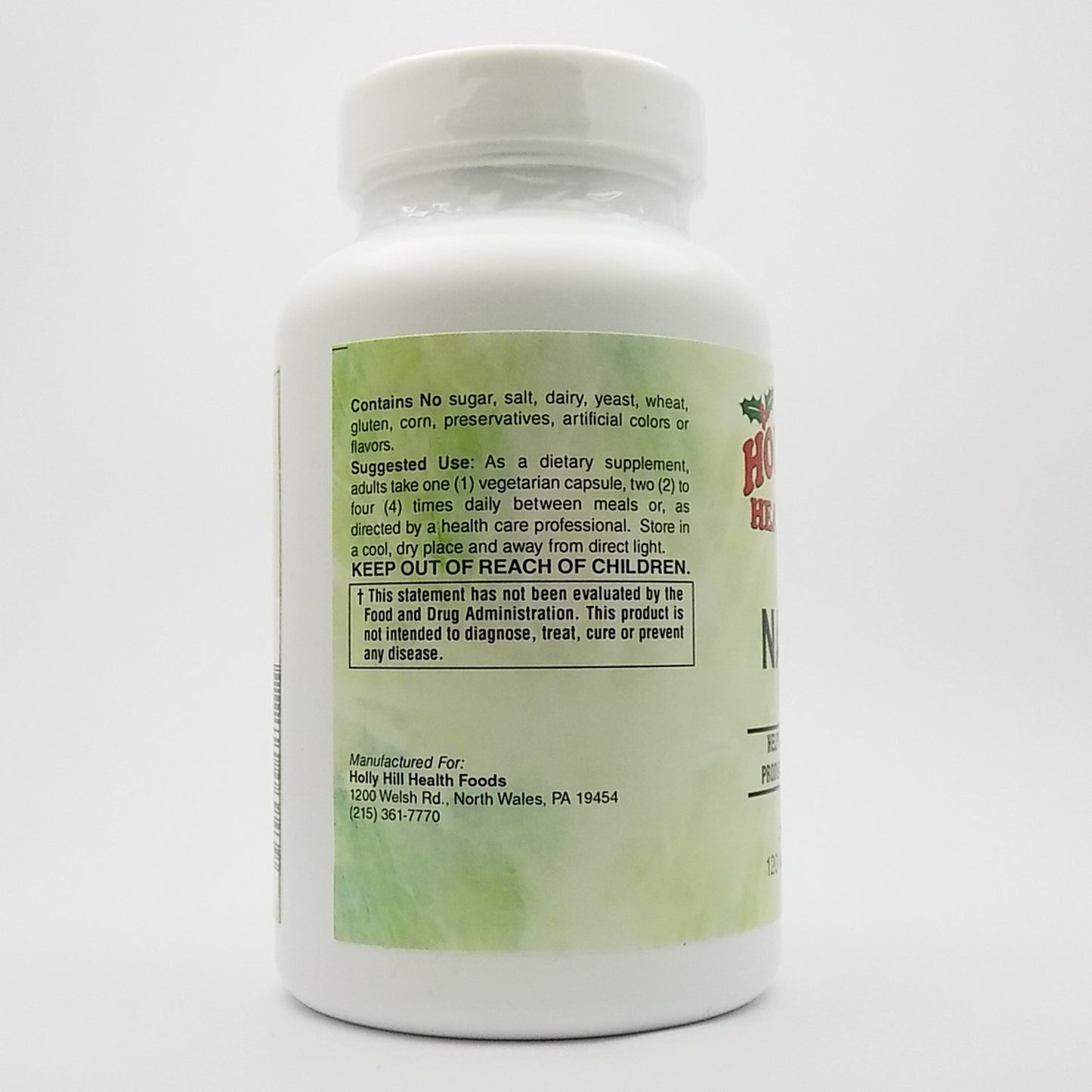 Holly Hill Health Foods NAC 600 (N-Acetyl Cysteine) Capsules, 120 Count