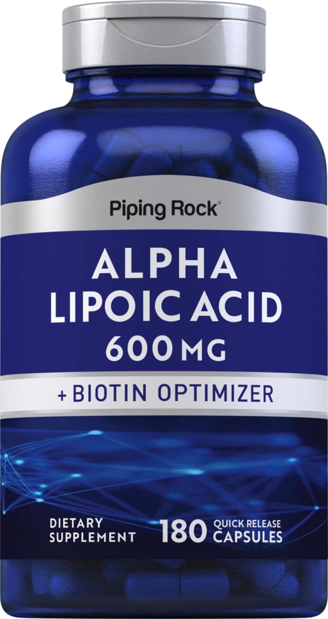 Piping Rock Alpha Lipoic Acid 600mg 180 Capsules