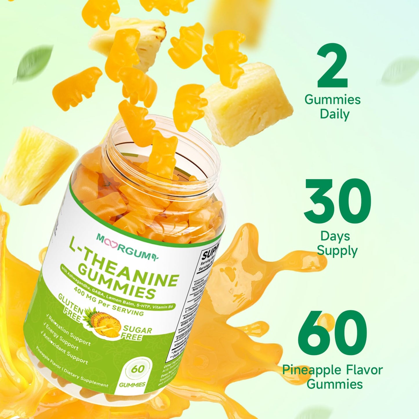 MOORGUMY L-Theanine Gummies 60 Count