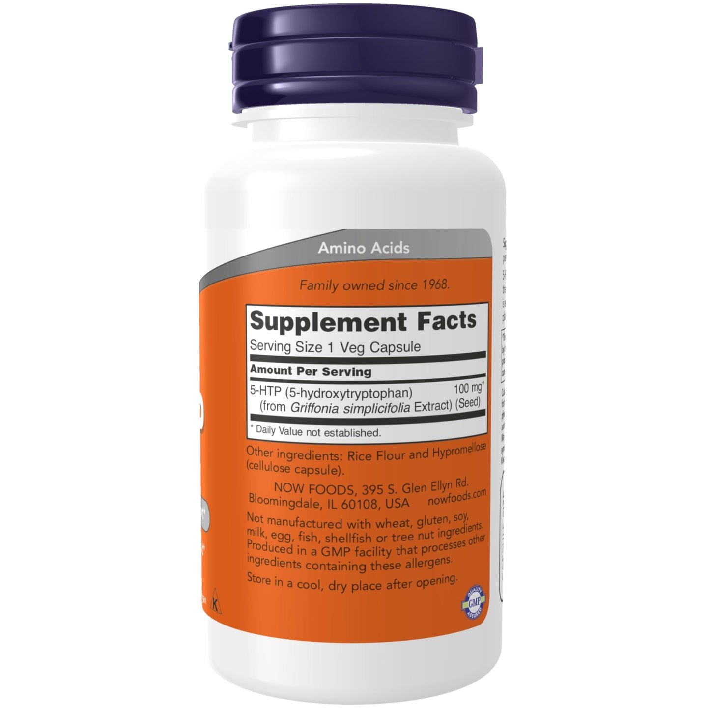 NOW Foods 5-HTP 100 mg, Neurotransmitter Support, 60 Veg Capsules