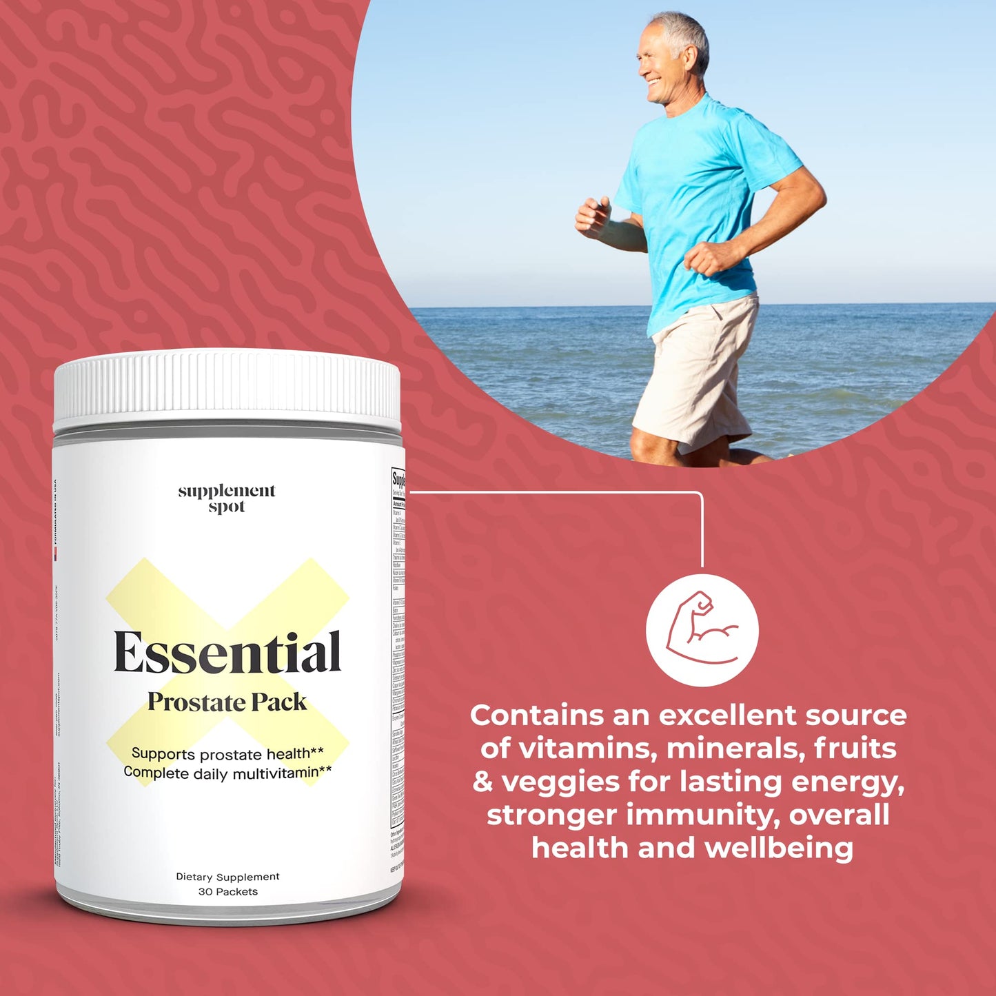 Supplement Spot Essential Prostate Health Pack Daily Multivitamin for Men with Saw Palmetto Capsules, 1 Count