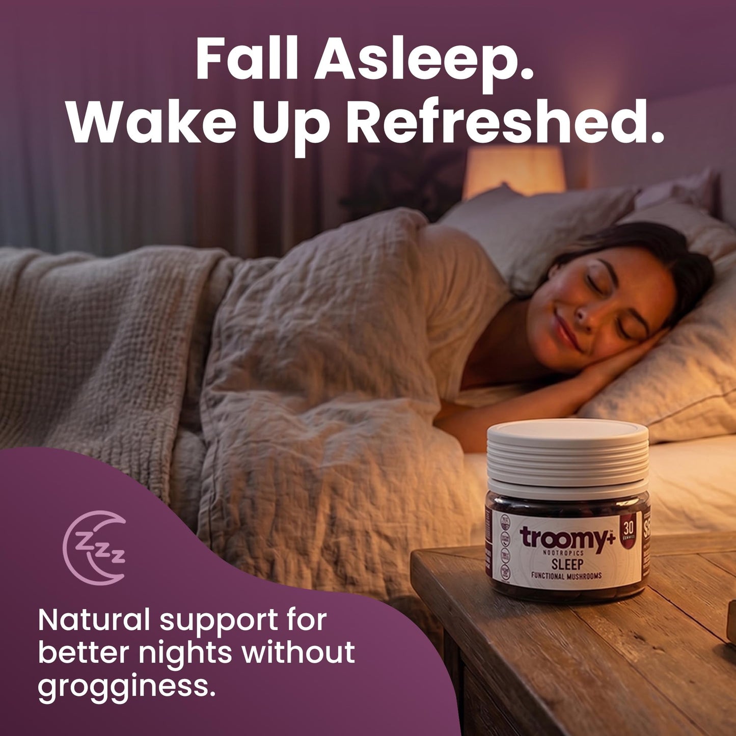 Troomy Nootropics Sleep Gummies for Adults and Kids 30 Count