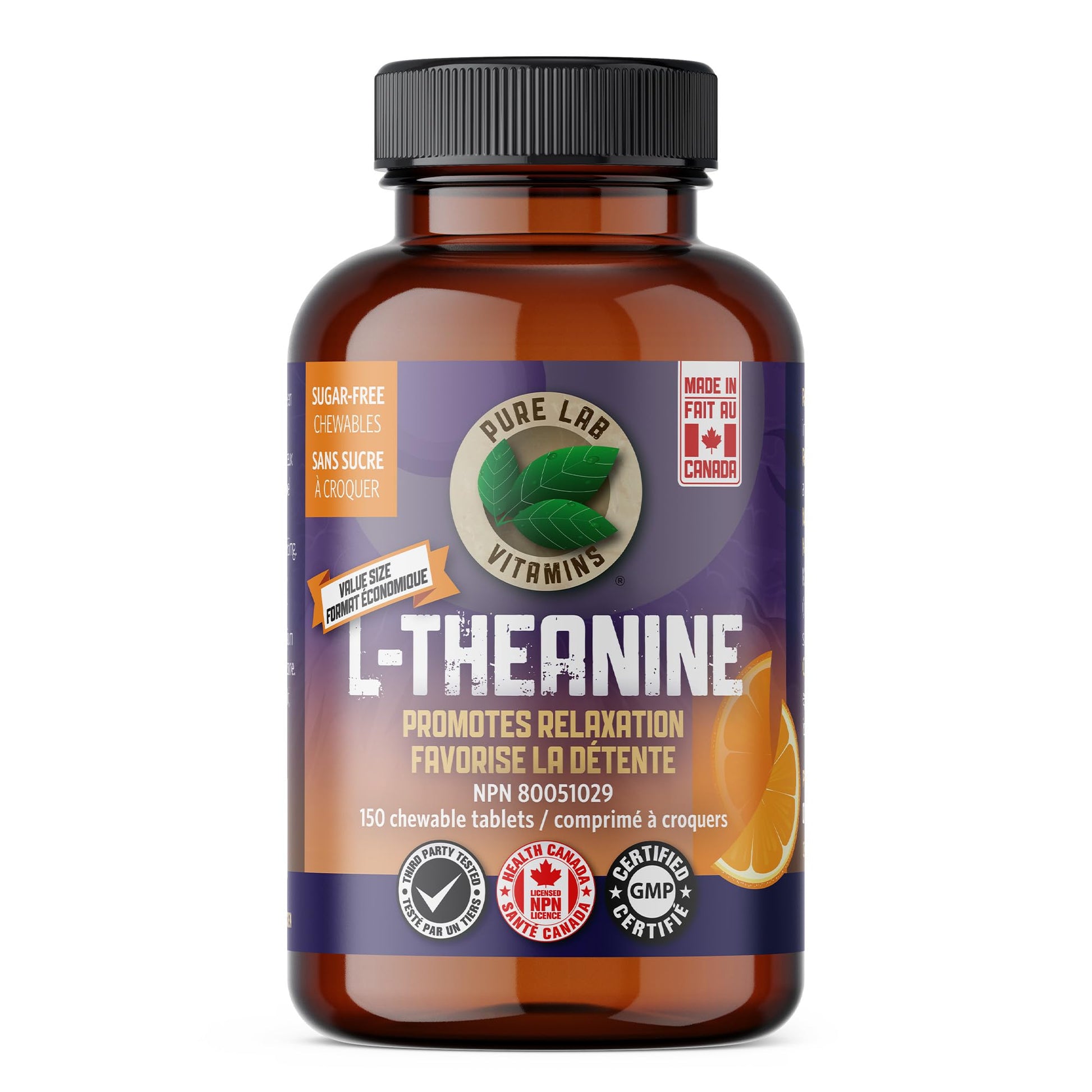 Pure Lab Vitamins L-Theanine 125mg Capsule, 150 Capsules