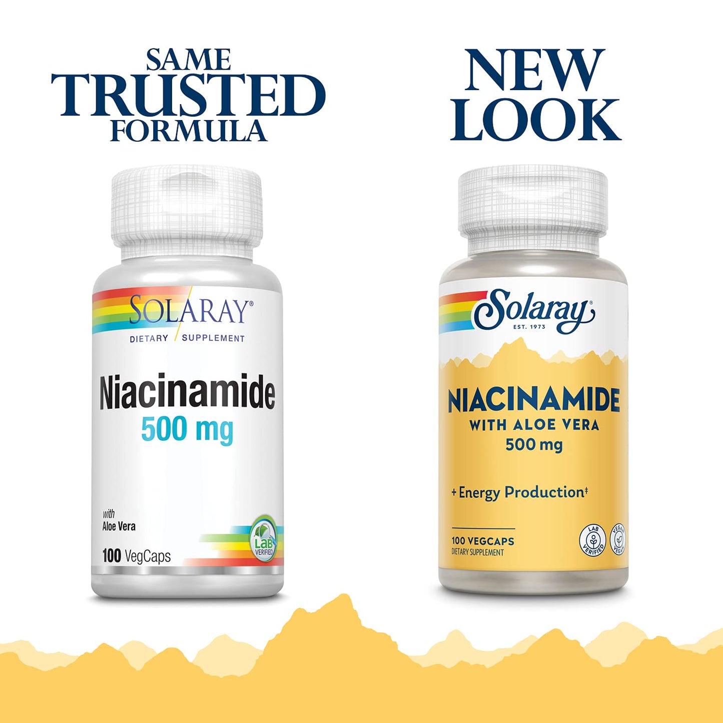 SOLARAY Niacinamide 500 mg Vitamin B-3 Capsule, 100 Count