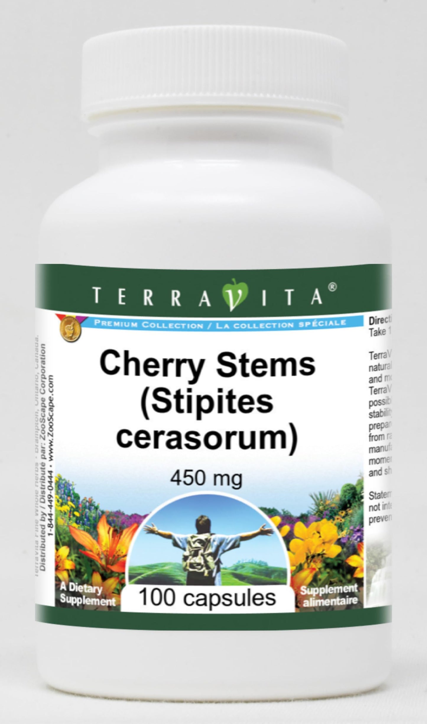 Terravita Cherry Stems 450 mg Capsules, 300 Count