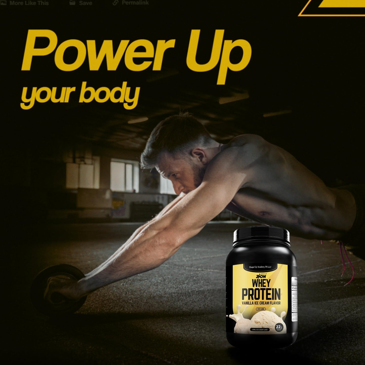 SHAPE UP ACADEMY IN LLC Zion Whey Protein Powder Vanilla Ice Cream 1.69 Pound 27