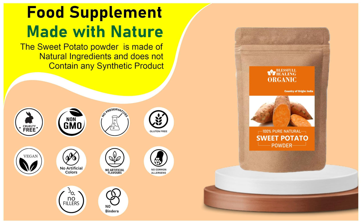 Blessfull Healing Organic Sweet Potato Powder 100 Gram