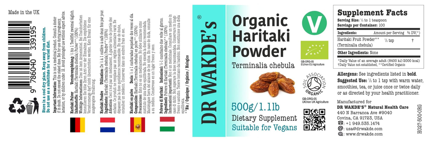 DR WAKDE'S Haritaki Powder 17.64 Ounce