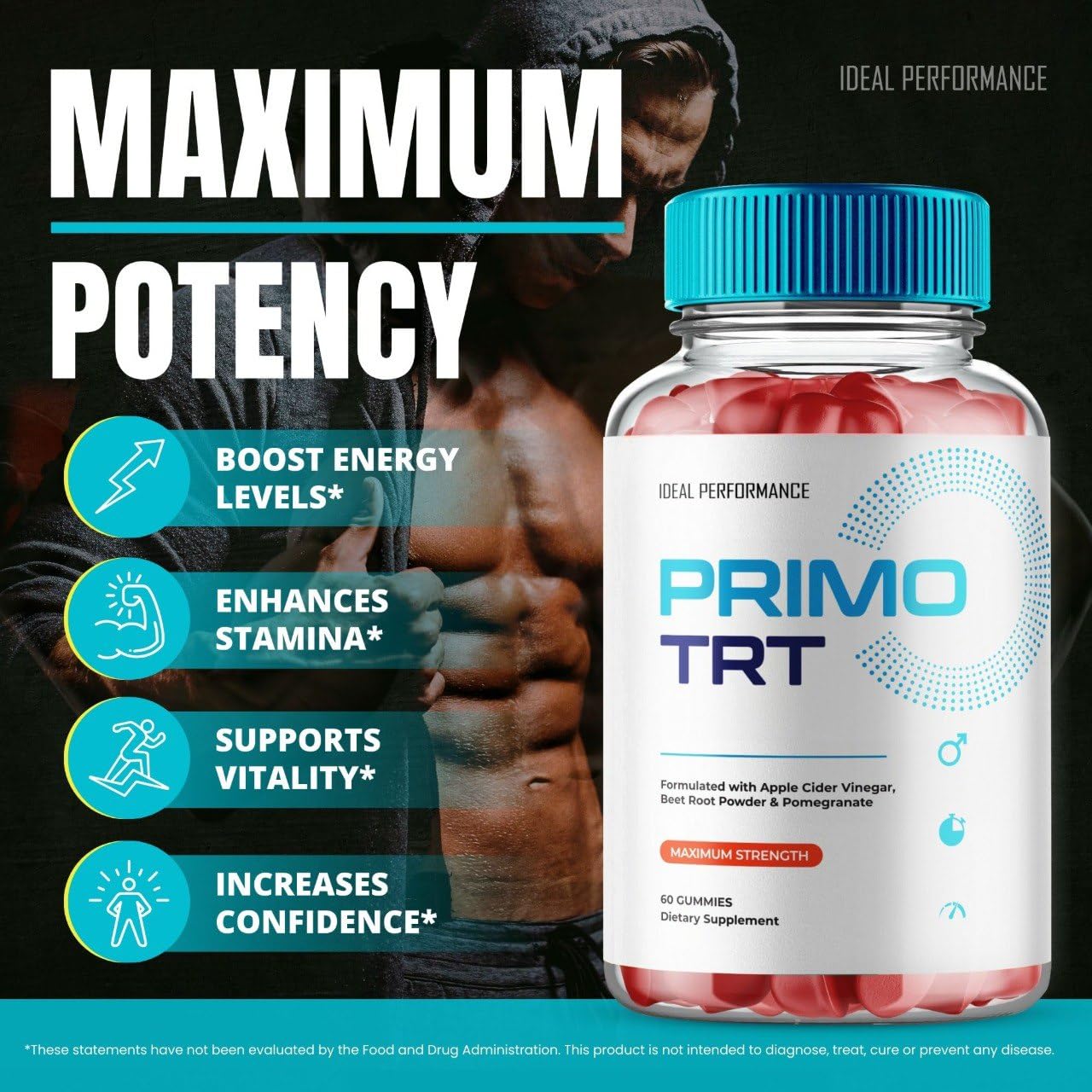 IDEAL PERFORMANCE Primo TRT Gummies Gummy 60 Count