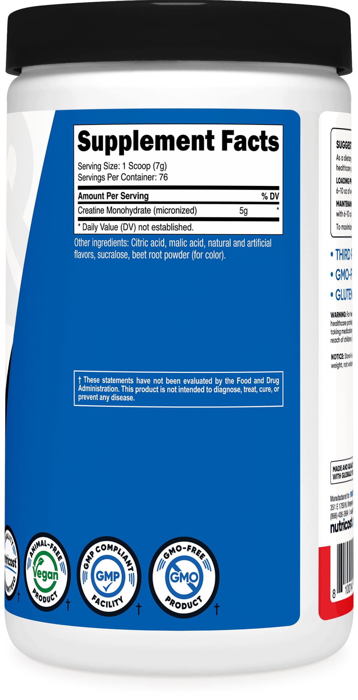 Nutricost Creatine Monohydrate Powder 500 Gram