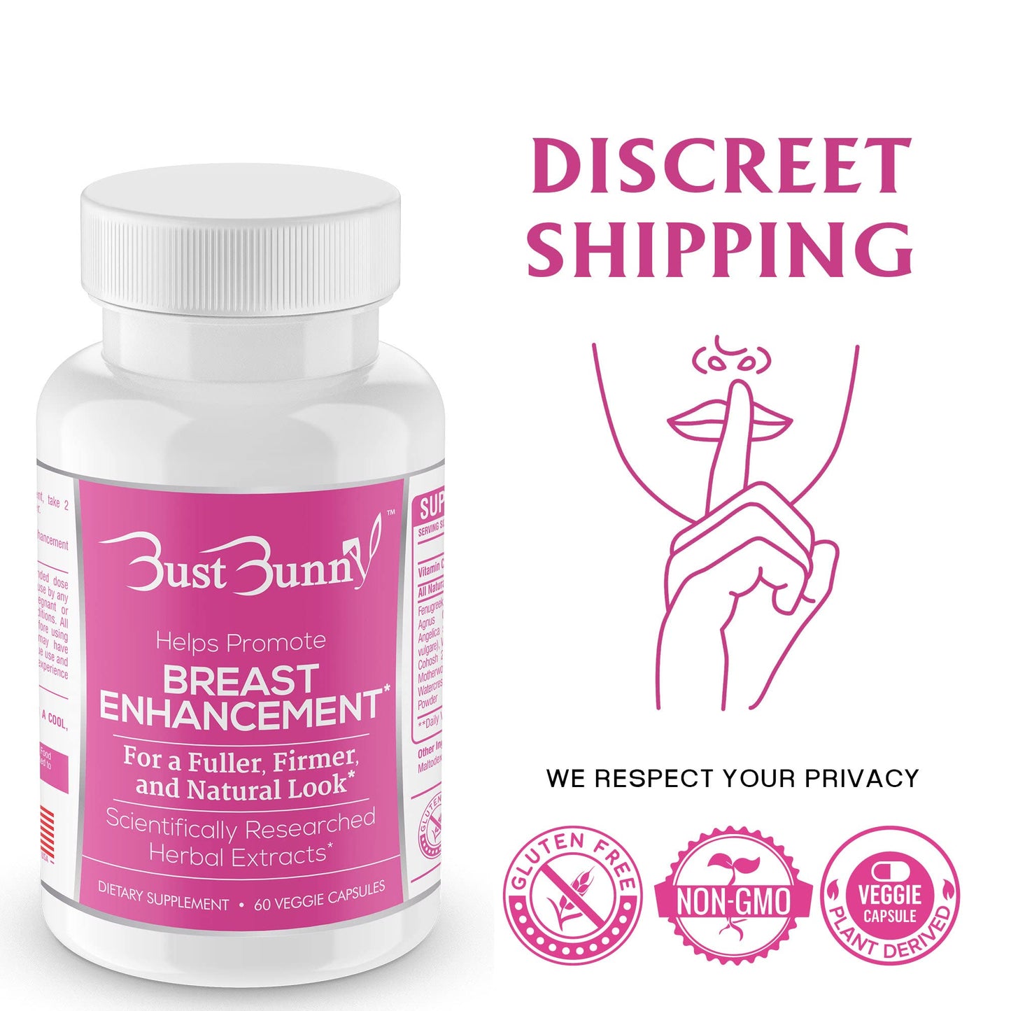 Bust Bunny Breast Enhancement & Enlargement Pills Capsule, 300 Capsules