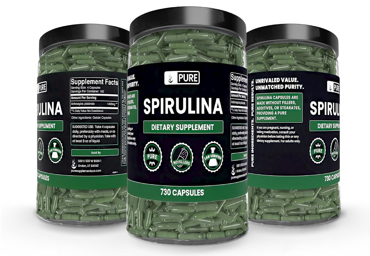 PURE ORIGINAL INGREDIENTS Spirulina 730 Capsules