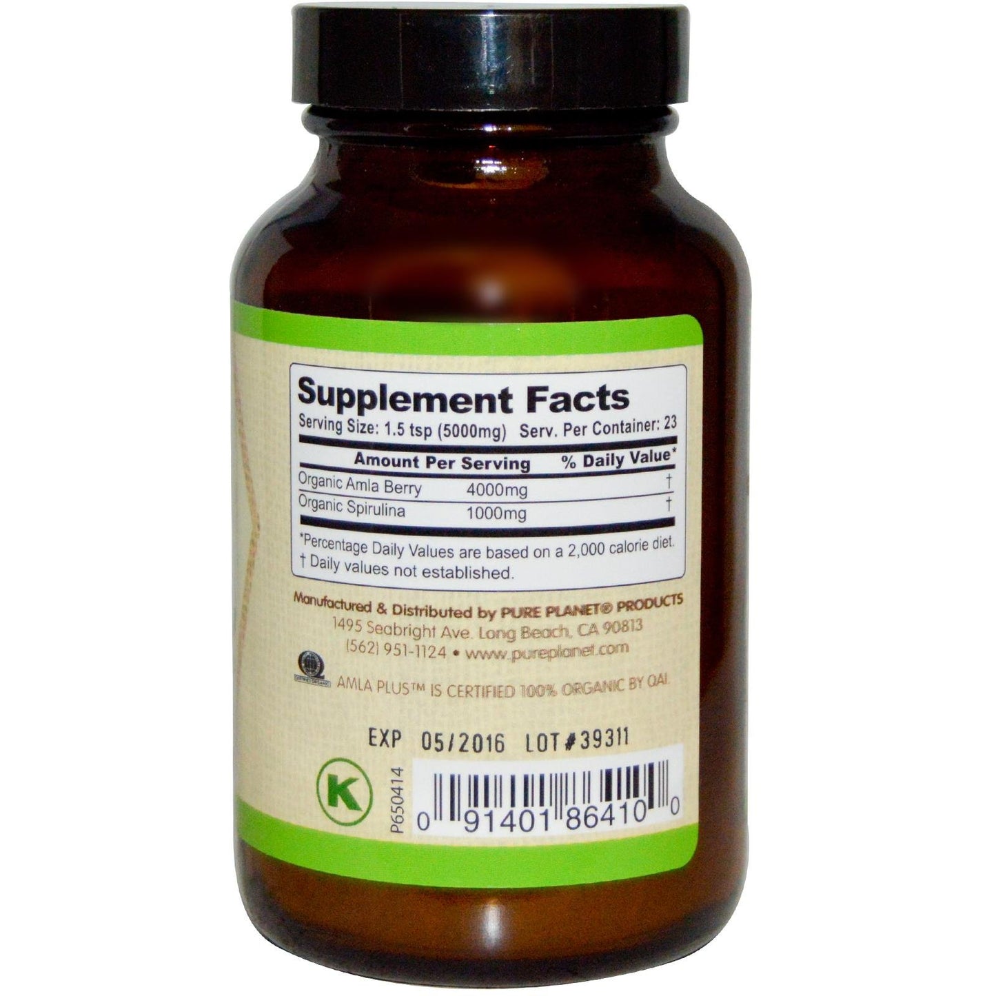 PURE PLANET Organic Amla-C Plus Powder, 4.02 Ounce