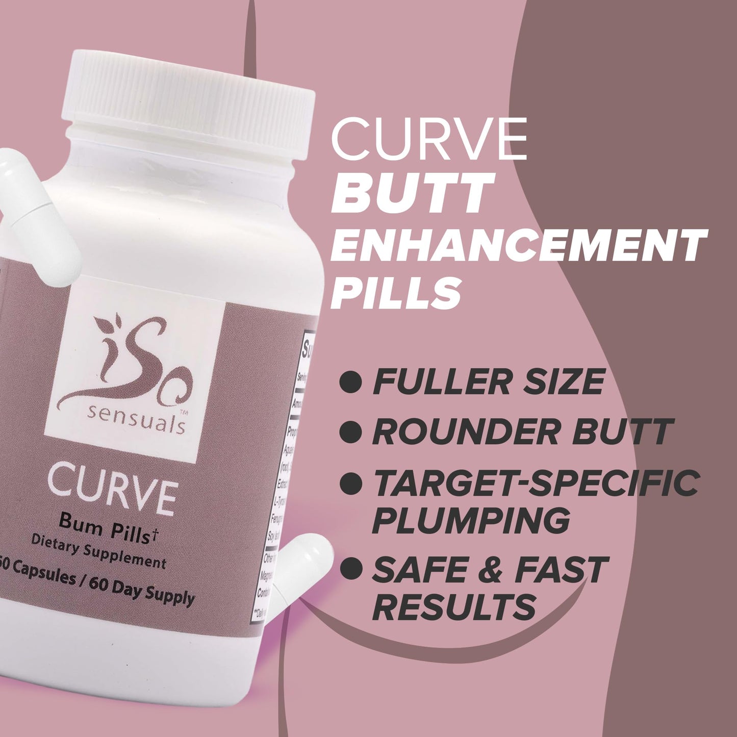IsoSensuals Curve Butt Enhancement Pills Capsule, 60 Count
