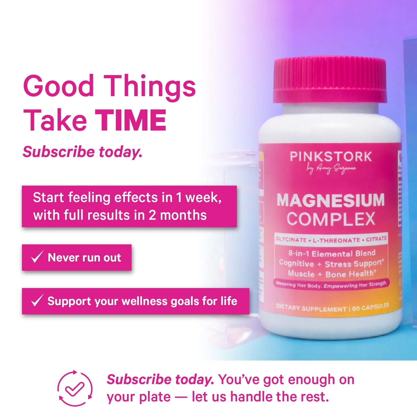 Pink Stork Magnesium Complex for Women, 60 Capsules