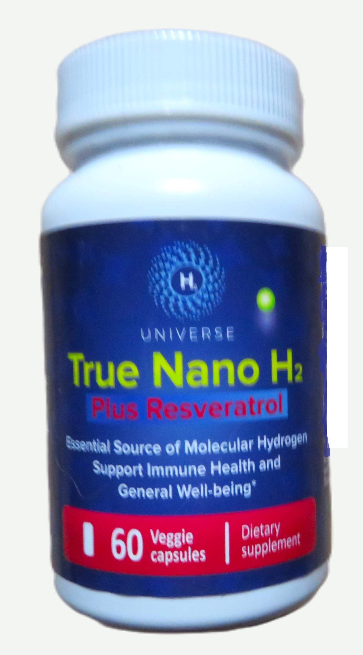 H2 Universe, LLC True Nano Resveratrol Supplement 60 Capsules