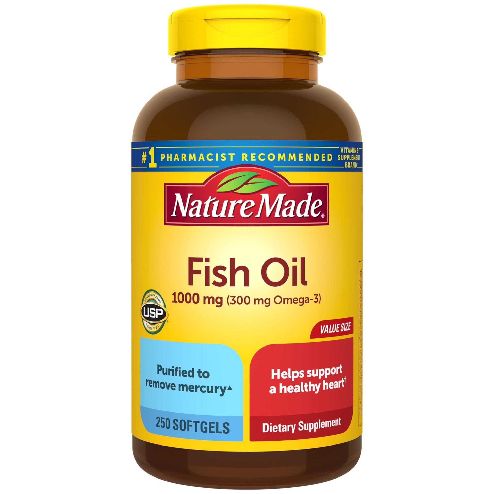 Nature Made Fish Oil Omega 3 Softgels 250 Softgels
