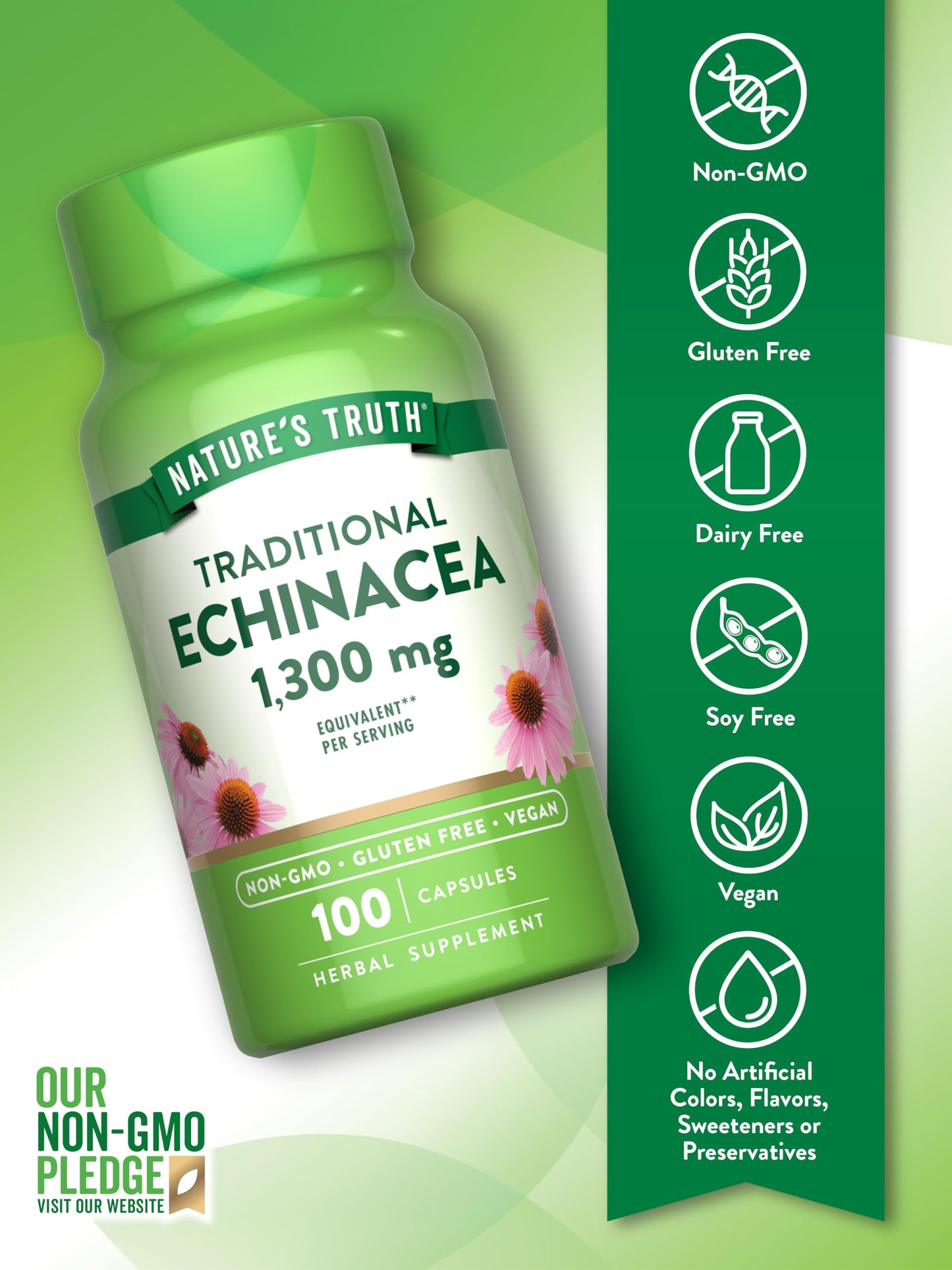 Nature's Truth Echinacea Extract Capsules 100 Count